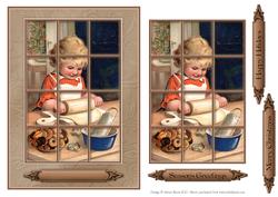 Baking Christmas Cookies - Window Tile Card