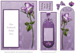 Lavender Rose - Bookmark Pocket Card