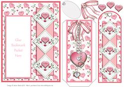 Valentines Hearts - Bookmark Pocket Card