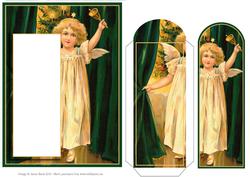 Victorian Girl with Christmas Bell - Bookmark Pocket Card