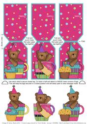 Birthday Bear Cups - Gift Card Tags