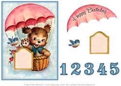 Flying High Birthday - Decoupage Card (age 1-5)