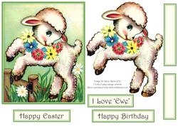Adorable Ewe - Decoupage Card