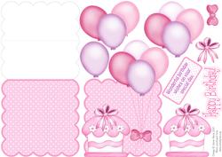 Pink Birthday Wishes - Scalloped Easel Card