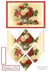 Vintage Floral Bouquet - Diamond Stacker Card