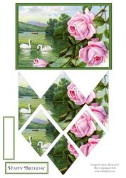Swan Lake Roses - Diamond Stacker Card