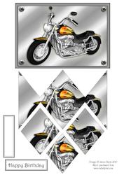 Flaming Hot Motorcyle - Diamond Stacker Card