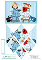 Get Well Doctor and Patient - Diamond Stacker Card