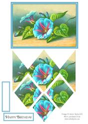Blue Morning Glory - Diamond Stacker Card