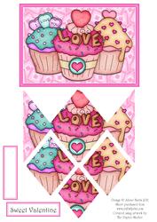 Sweet Valentine Cupcakes - Diamond Stacker Card