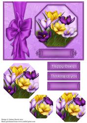Spring Crocus - Octagon Pyramid Card