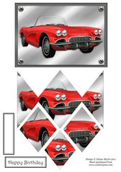 Red Convertible - Diamond Stacker Card