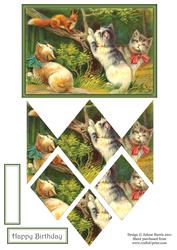 Kittens on the Chase - Diamond Stacker Card
