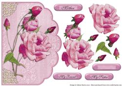 Soft Lavender Rose Petals - Scalloped Edge Card