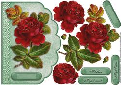 Antique Heritage Rose - Scalloped Edge Card