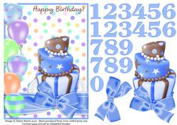 Happy Birthday Celebration Blue - Age Card