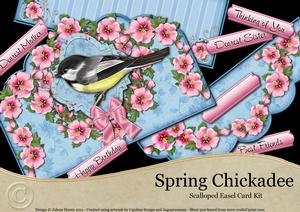 Spring Chickadee - Scalloped Easel Card Kit