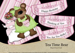 Tea Time Bear - Shaped Easel Card Kit