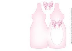 Pink Baby Bottle - Folded Insert for Baby Girl