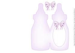Purple Baby Bottle - Folded Insert for Baby Girl