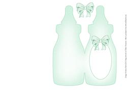 Green Baby Bottle - Folded Insert for Baby Boy