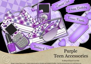 Purple Teen Accessories - Scalloped Easel Card Kit