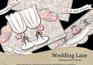 Wedding Lace - Scalloped Easel Card Kit