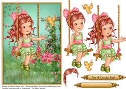 Sweet Spring Swing - Decoupage Card