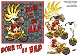 Born to Be Bad - Decoupage Card