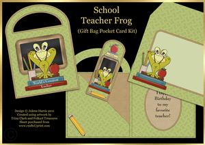 School Teacher Frog - Gift Bag Pocket Card Kit