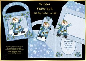 Winter Snowman - Gift Bag Pocket Card Kit