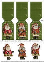 Handpainted Santas - Gift Tag Cards