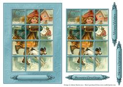 Victorian Girl Ice Skating - Window Tile Card