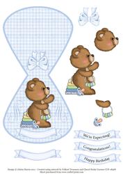Fuzzy Cubby Baby Boy - Wobble Card