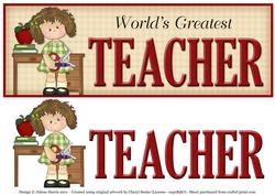 World's Greatest Teacher - Dl Decoupage Card
