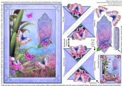 Fantasy Butterflies - Four Corner Bookmark Card