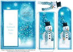 Blue Winter Holiday - Bookmark Pocket Card