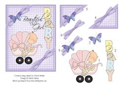 Beautiful Baby Girl Card Front & Decoupage