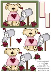 Puppy Love Valentine - Decoupage Card