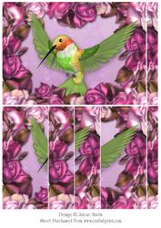 Hummingbird in the Roses - Side Stacker