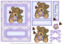 Thinking of You Spring Bear - Decoupage Card