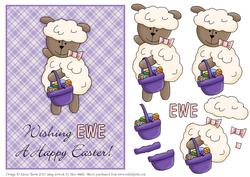 Wishing Ewe a Happy Easter - Decoupage Card