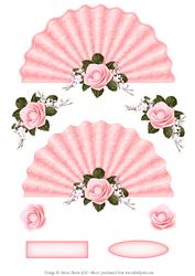 Pink Roses and Lace - Fan