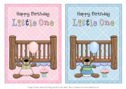 Happy Birthday Little One - Boy and Girl Card Toppers