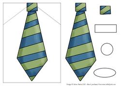 Dad's White Shirt with Blue and Green Striped Tie