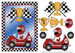 Number One Racer - Decoupage Card