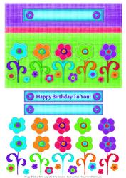 Bright and Fun Floral Card Front with Decoupage