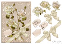 Ivory Roses and Lace - Decoupage Card