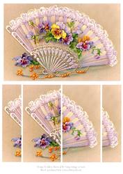 Frilly Fan with Pansies - Side Stacker