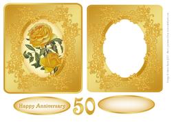 Golden Anniversary Roses - Decoupage Card
